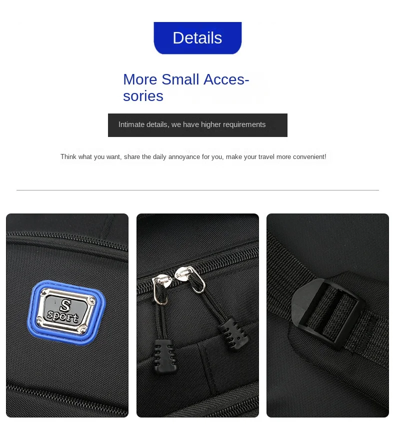 Men's Nylon Oxford Cloth Backpack Large Capacity Casual Travel Bag Polyester Lining Waterproof for Students Simple Everyday Use