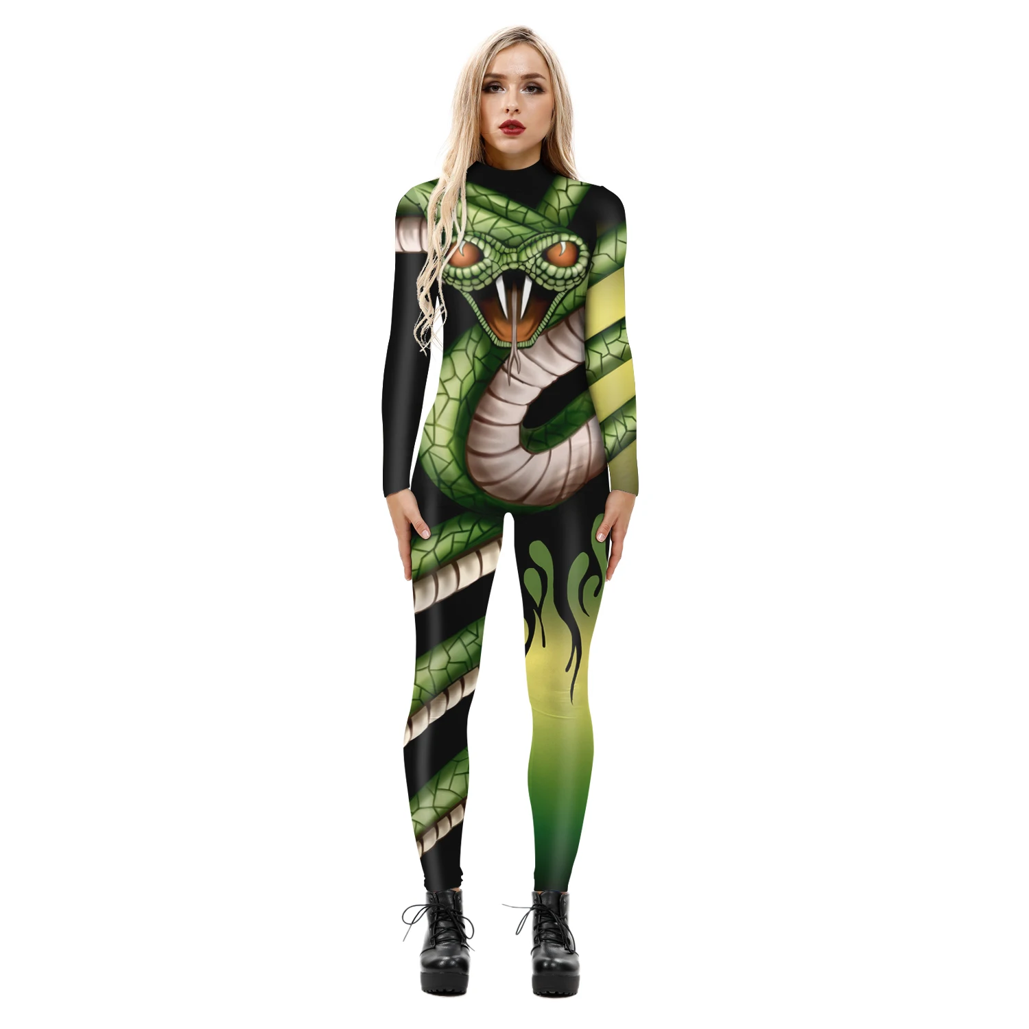 Hot Sale Halloween Costume Snake Totem Bodysuits For Women Sexy One-piece  Stretch Bodysuits Jumpsuit - Buy One-piece Bodysuits,Bodysuits For Women  Sexy,Halloween Costume Product on 
