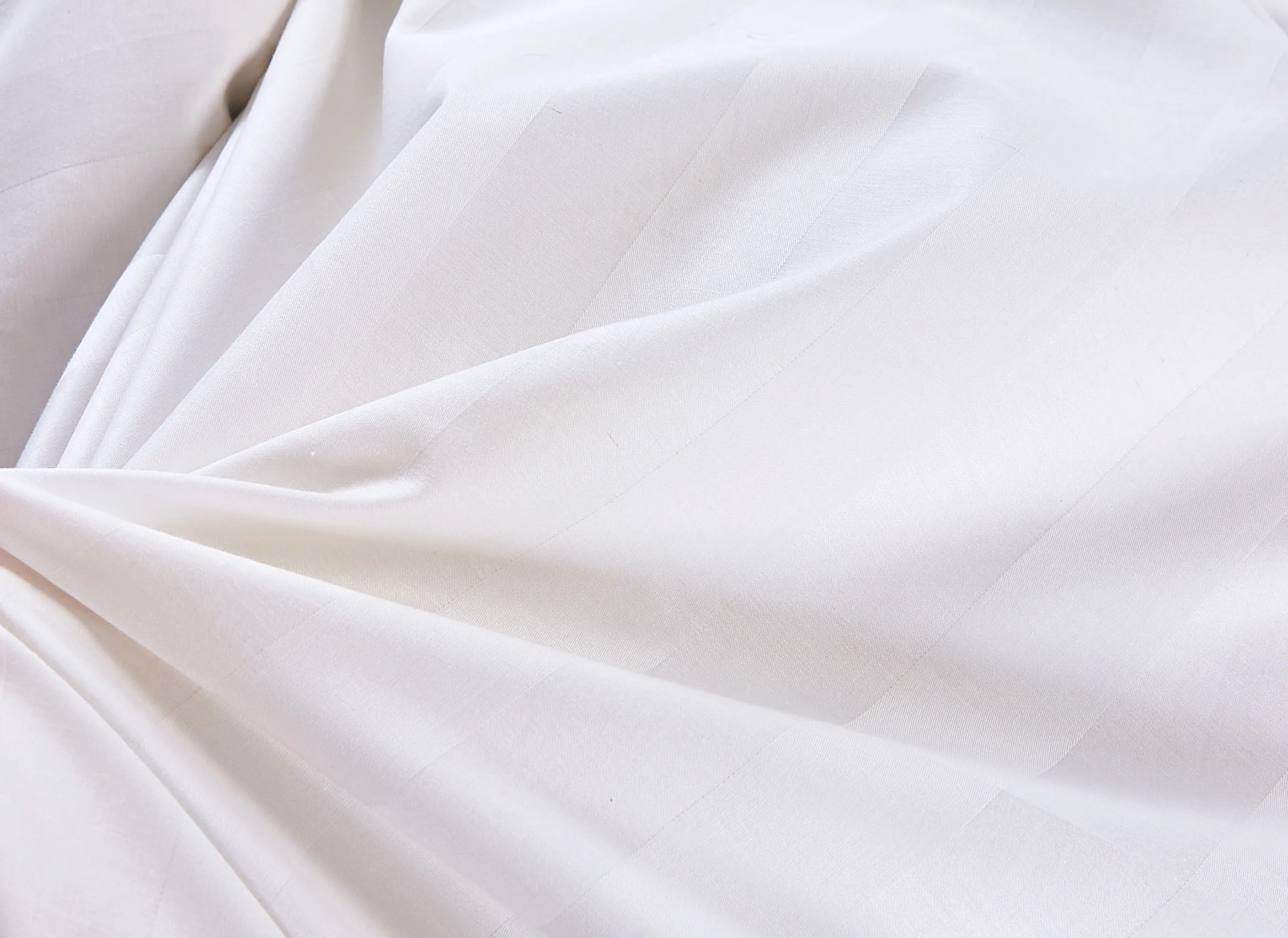 100% Cotton Pure White 3cm Satin Stripe Fabric 250tc/300tc - Buy 100% ...