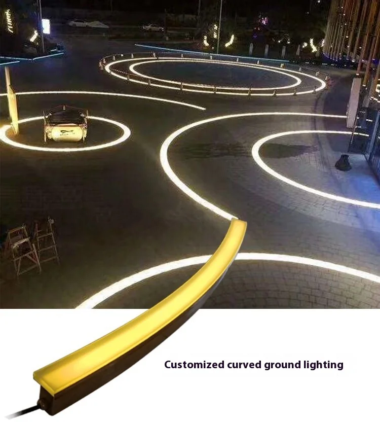 product diy rgb led light floor tiles 1 meter white warm rectangular linear strip lamp waterproof 24v led dance stage landscape ip67-17