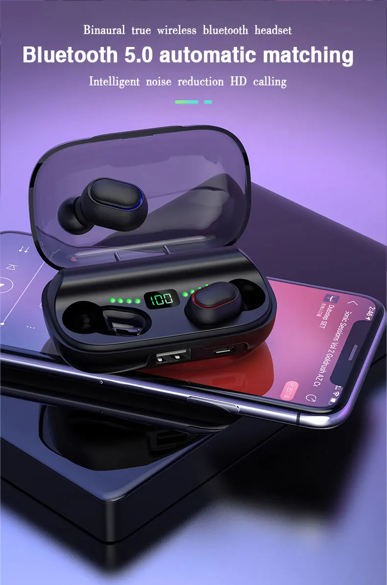 2020 New 2 IN 1Charging Bank Wireless Bluetooth Headset High Quality Factory Wireless Bluetooth Earphone Mobile Power Bank