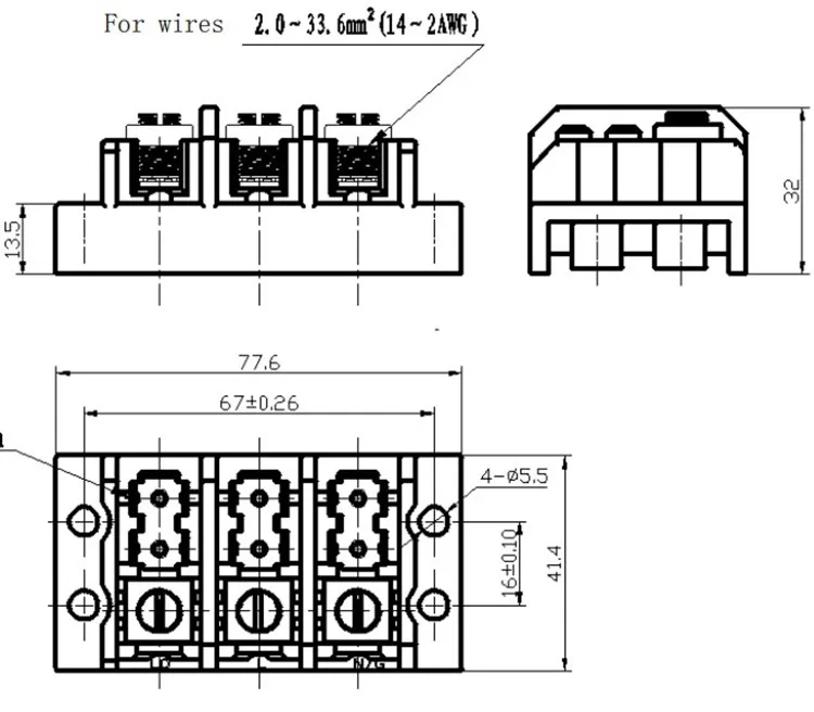 1input 4output 3 Pole Street Light Terminal Block Cdd3p 600v 85a Buy