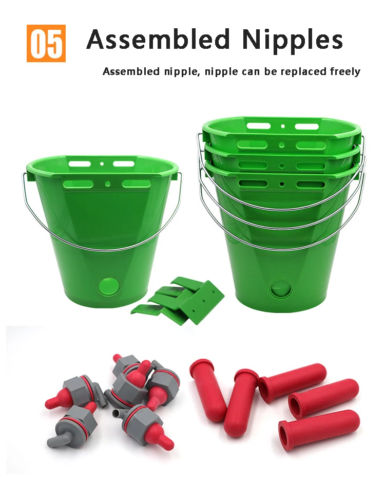 8l Plastic Calf Milk Buckets Cattle Feeding Milk Bucket Cattle Fence Wire Hanging Calves Milk