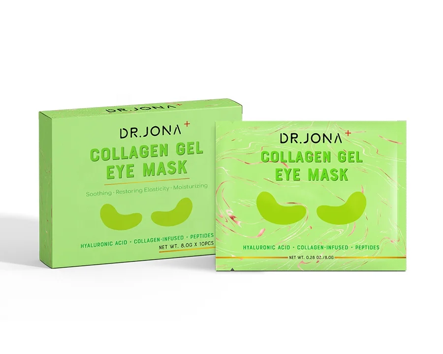 Private Label Custom Deep Hydrating Sleeping Under Eye Gel Pads Anti Puffy Green Tea Crystal Collagen Eye Mask Sheet OEM