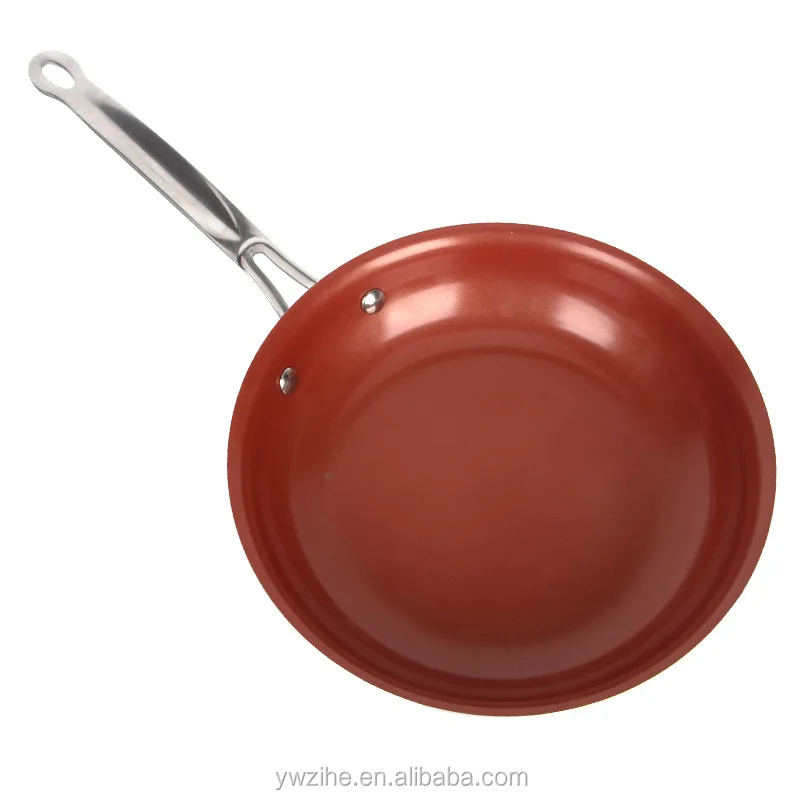 Non-stick Frying Pan Skillet Copper Ceramic Pan Induction Red Nonstick Cookware 