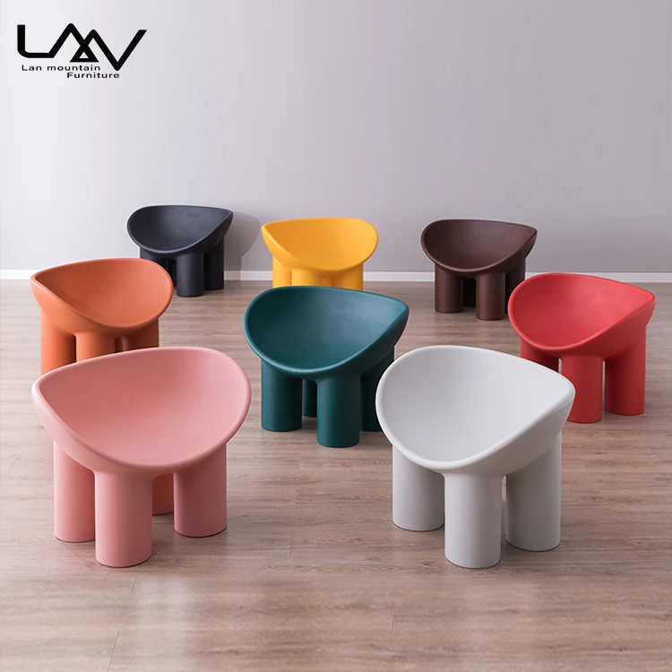 Colorful Plastic Roly Poly Elephant Leg Lounge Chair for Living