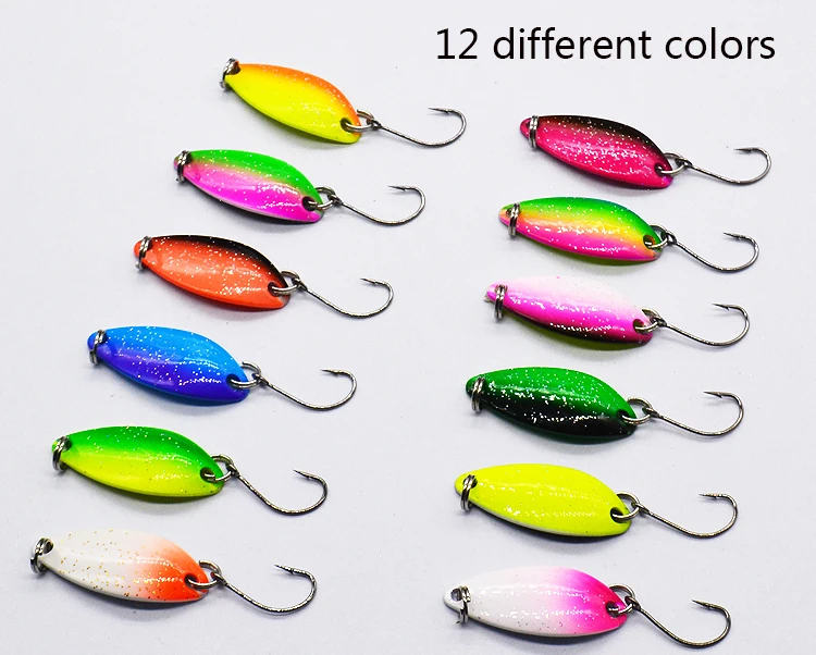 Double Color 3.3cm 3.g Spoon Fishing Lure Swim Bait Isca Artificial