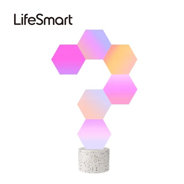 Smart hexagonal modular led panel lights changing with music