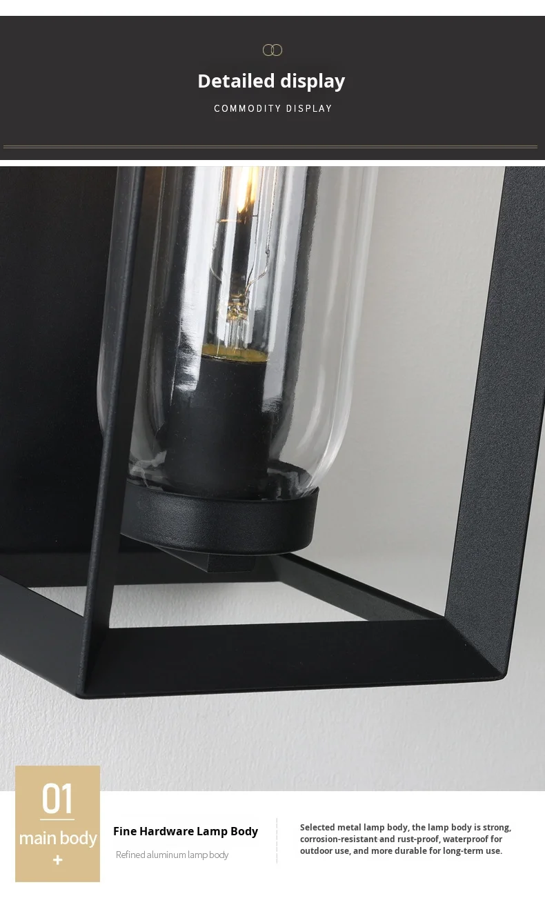 product modern outdoor led wall lamp simple waterproof for villa gate corridor balcony terrace courtyard lighting rainproof aluminum-10