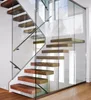 L/U Shaped Indoor Steel Wood Staircase Designs New Residential Stair Modern Fancy Elegant