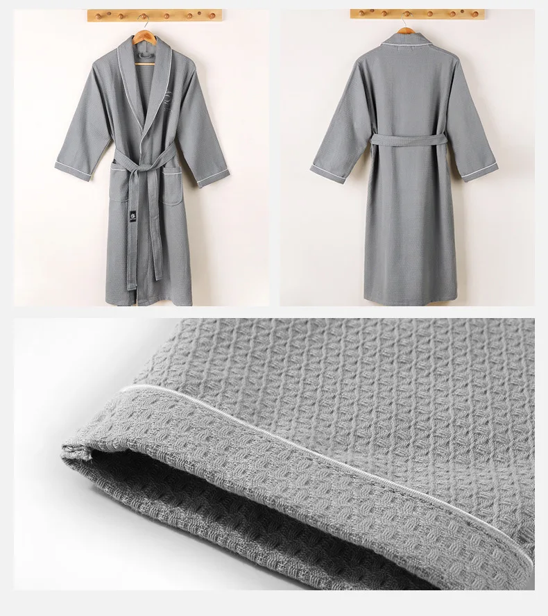 Night Dress For Men Hilton Hotel Luxury Hotel Waffle Terry Cotton