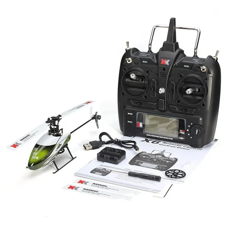 2021 XK Falcon RC Helicopter RTF K100, 6CH Flybarless Mini Heli