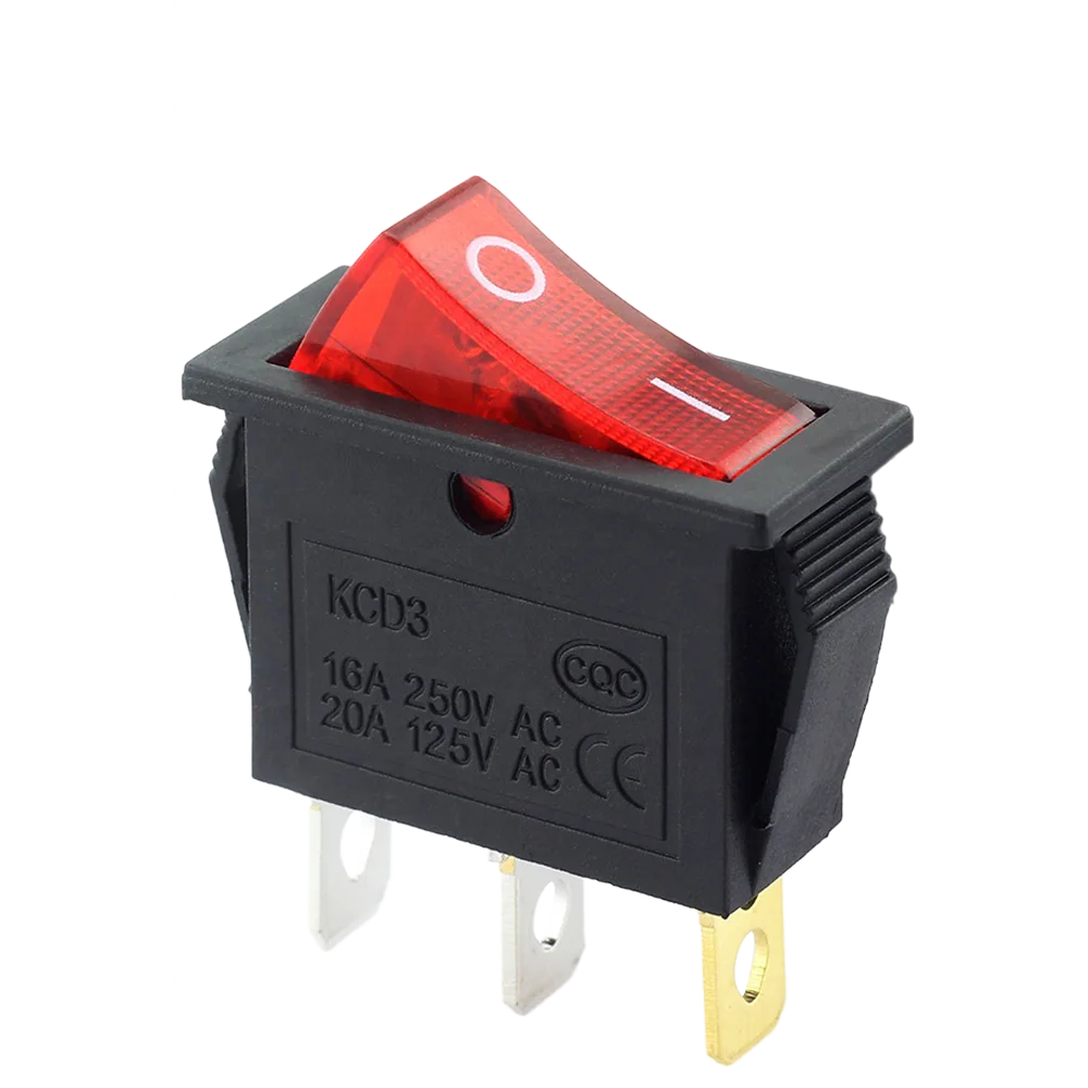 Kcd3-102n Spst On Off Lighted Toggle Rocker Switch - Buy Rocker Switch ...