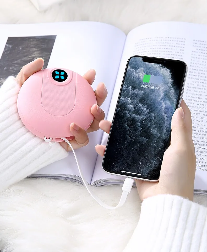 Portable Power Bank Chargers Cute Power Bank Round Shape With Power