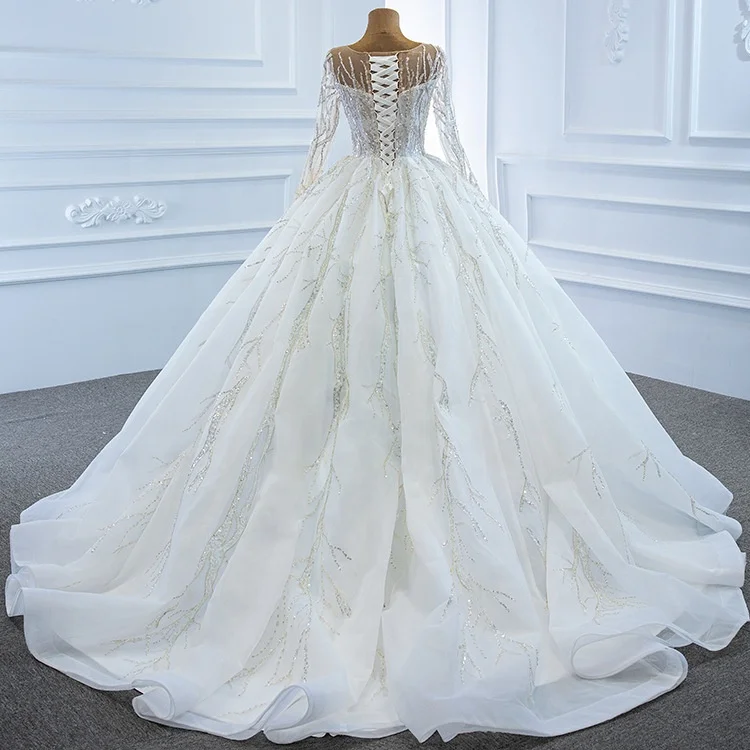 2023 New Bride Main Wedding Dress Temperament Wedding Satin Train Dress