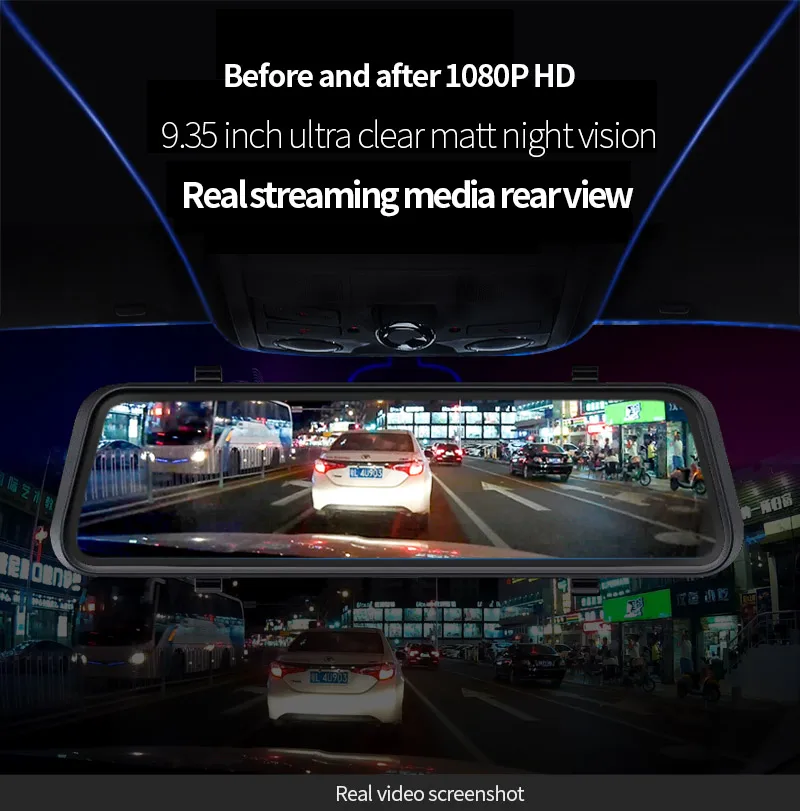 Dual Cam FHD 1080P 10.0&quot; Car DVR Dash Streaming Media Rearview Mirror Car Camera