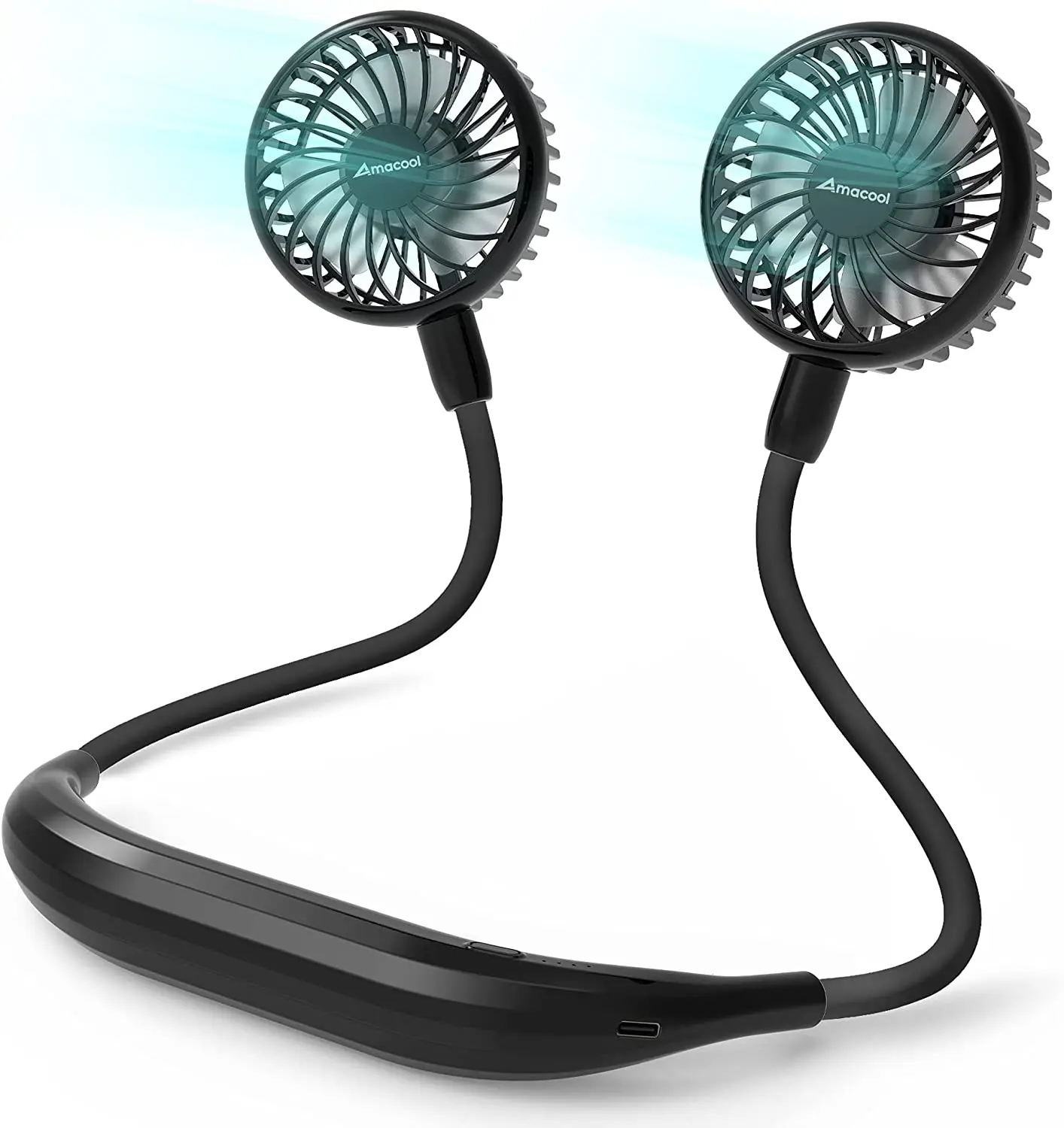 Operated Portable Neck Fan, 2600mAh, 6-Speed, USB - detail 4