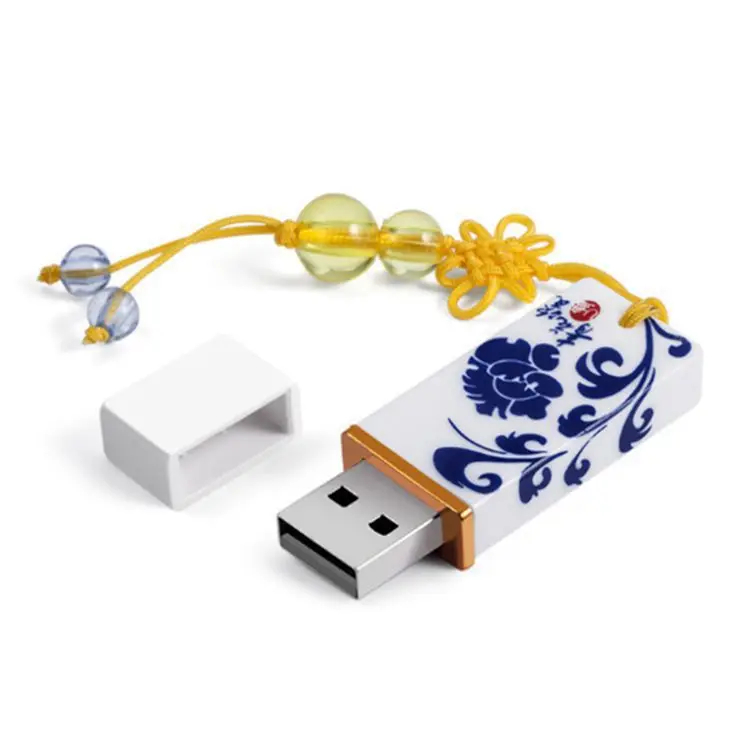 Blue and white porcelain U disk Business gift set Chinese style U disk pen set u disk - ANKUX.COM