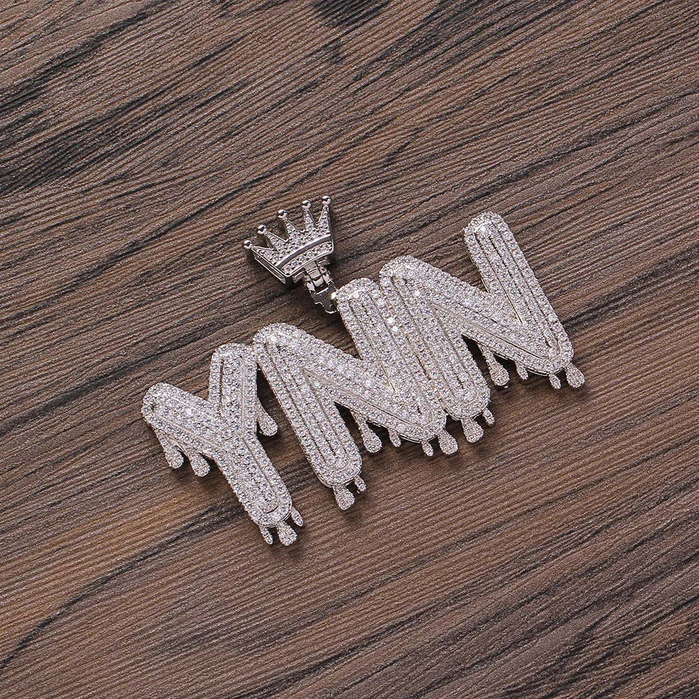 Personalized Hiphop Jewelry Drip Crown Combination Custom Az Letter
