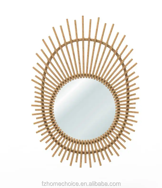 rattan mirror decoration