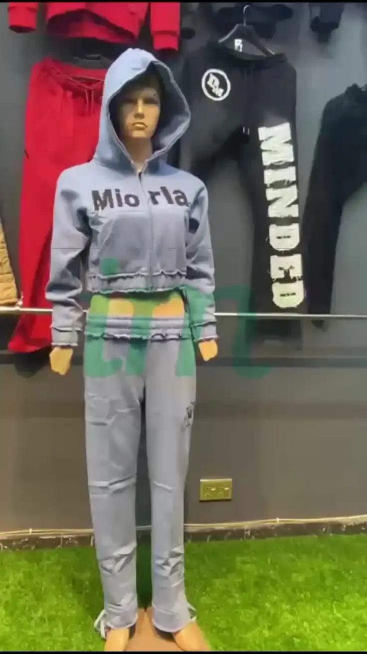 Wholesale Custom Ladies Jogger Suits Two-Piece Pullover Hooded