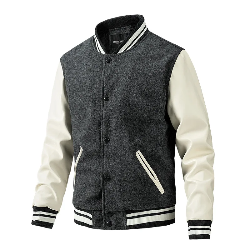 Men's Baseball Jacket Woolen Winter Varsity Coat For Men_voghion.com