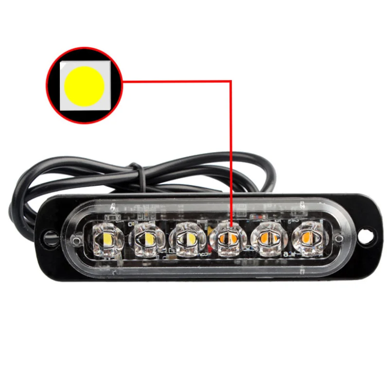 6 Led Waterproof Led 12 Volt Flasher Warning Led Car Motorcycle Strobe ...