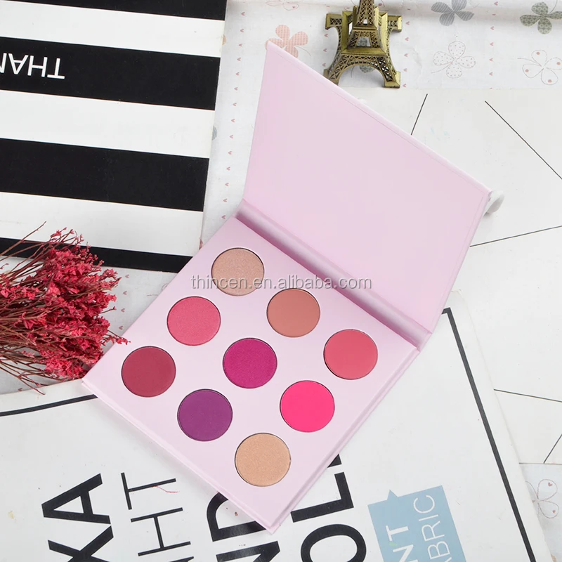 Girls Makeup Low MOQ Customized Packaging Pink Eyeshadow Palette With Mirror