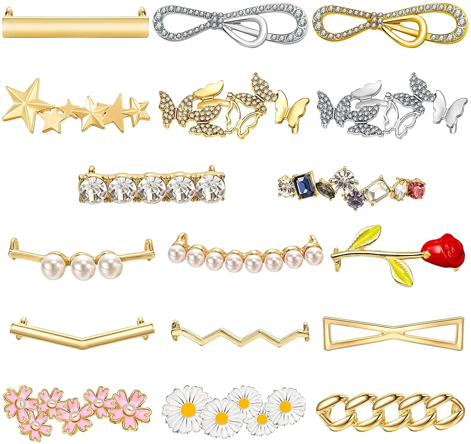 Designer Customized Metal Chain Decorative Shoelace Buckles Clips