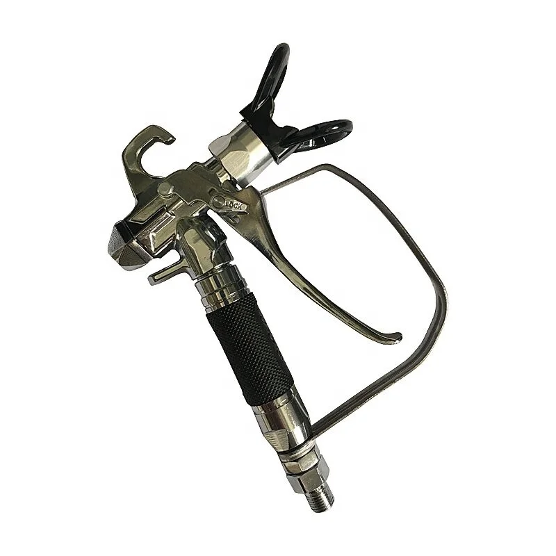 Four Fingers Airless Paint Spray Gun High Pressure 3600psi With 517 Tip Swivel Joint & Tip Guard