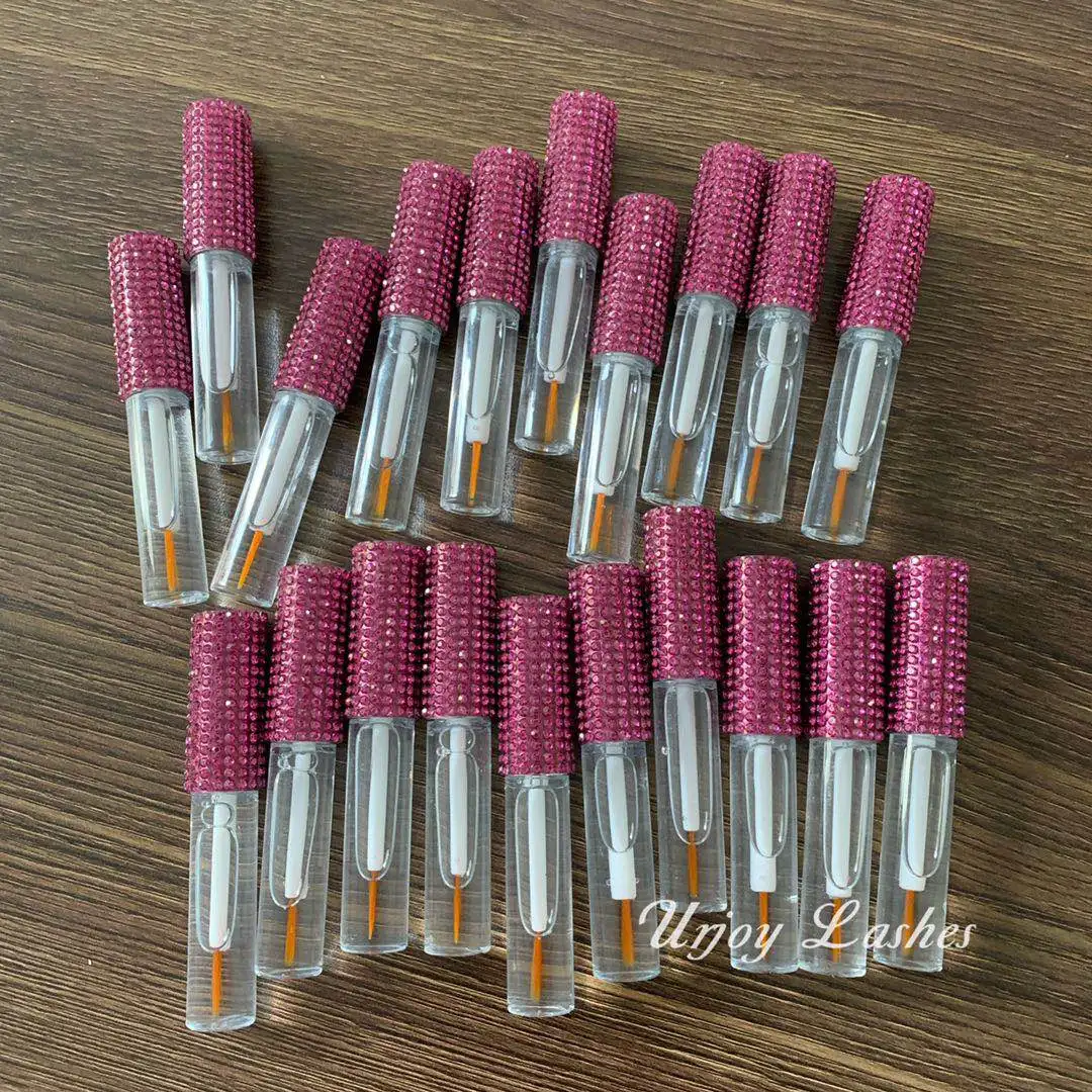 Mink Eyelash Private Label Pink Rhinestone Lash Glue Fast Dry Lash