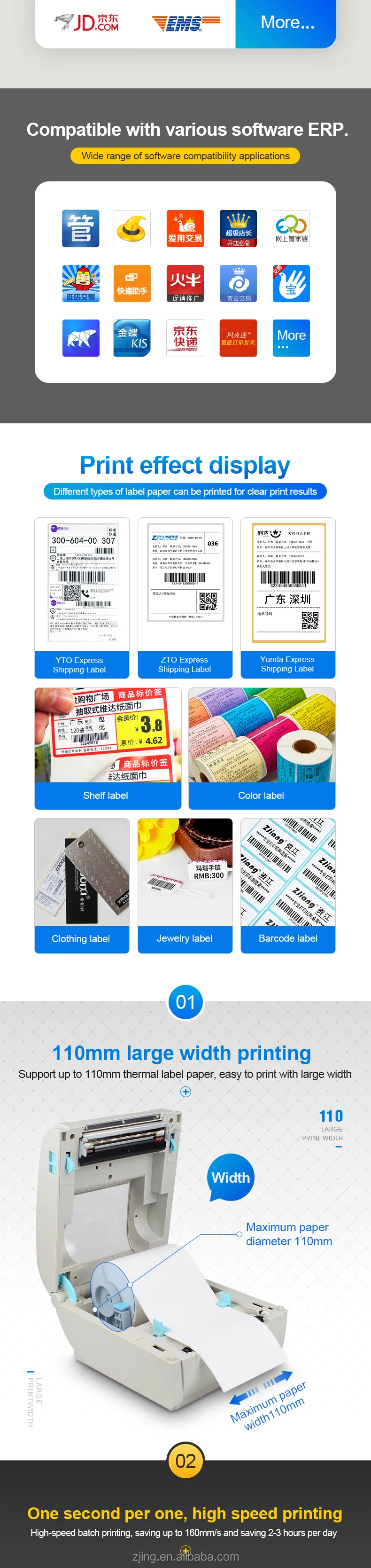 Label Sticker Printer Shipping Label Printer 4x6 Label Printer Thermal