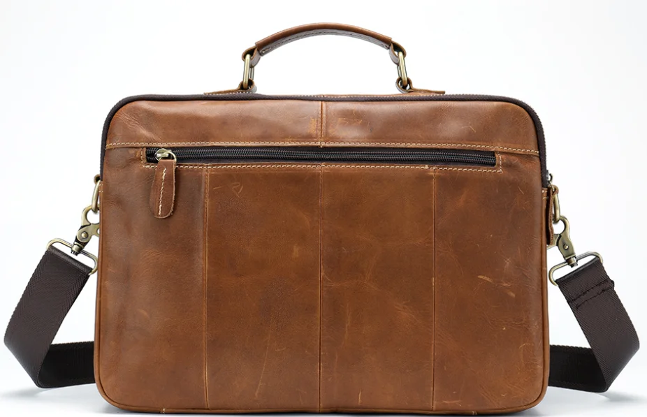 Men Shoulder Handbag  Genuine Leather laptop bag 13inch Casual Crossbody Bags for Messenger Bag