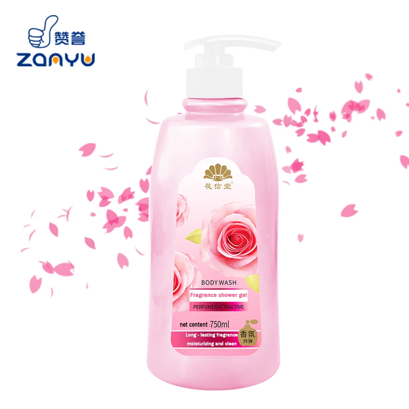 Guangzhou Natural Shower Gel Private Label Rose Oil Natural Shower Gel ...