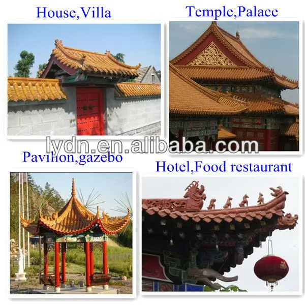 Chinese Roof Ridge Decorations Dragon Beast Glazed Colorful Finial For