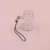 Novelty diy empty mini cup shape snow globe keychains fill epoxy glitter liquid