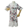 Summer Soft Kids One Piece Printed Polyester Pajamas Girl Nightdress Stain Night Gown