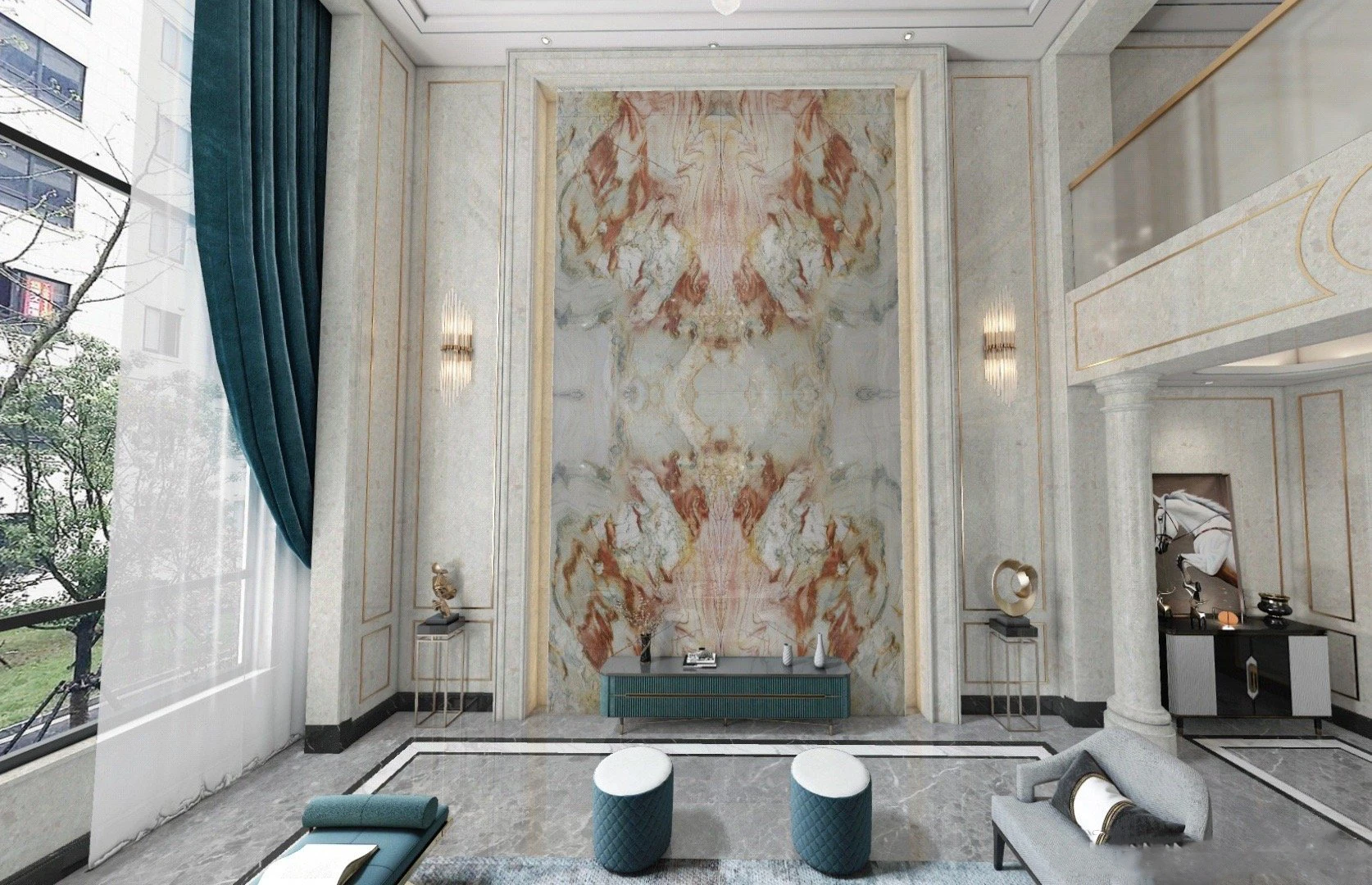 volcano fusion quartz slab wavy gold impression for countertop vanity top dinning table livingroom-3