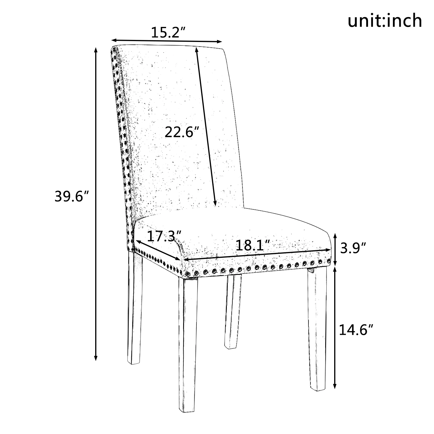 Upholstered Dining Chairs Dining Chairs Set Of 2 Fabric Dining Chairs With Copper Nails And