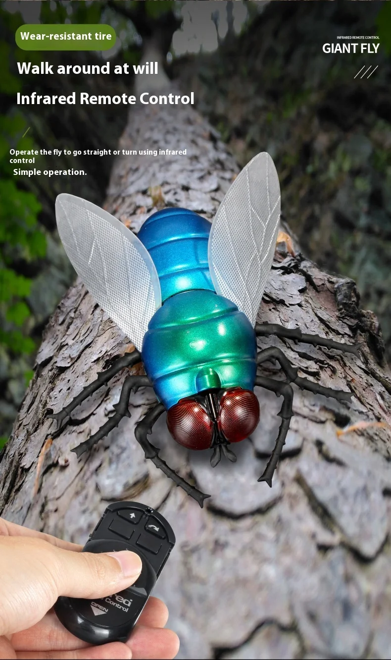 批发热卖创意人造昆虫塑料遥控苍蝇瓢虫红外遥控玩具儿童玩具