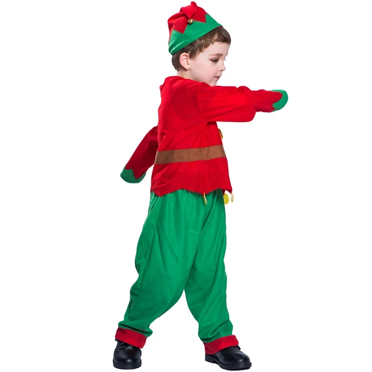 Wholesale Holiday Clothing Three-Piece Suit  Children's Christmas Elf Classic Red And Blue Suit