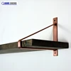 Custom size art style iron heavy duty metal floating wall shelf bracket