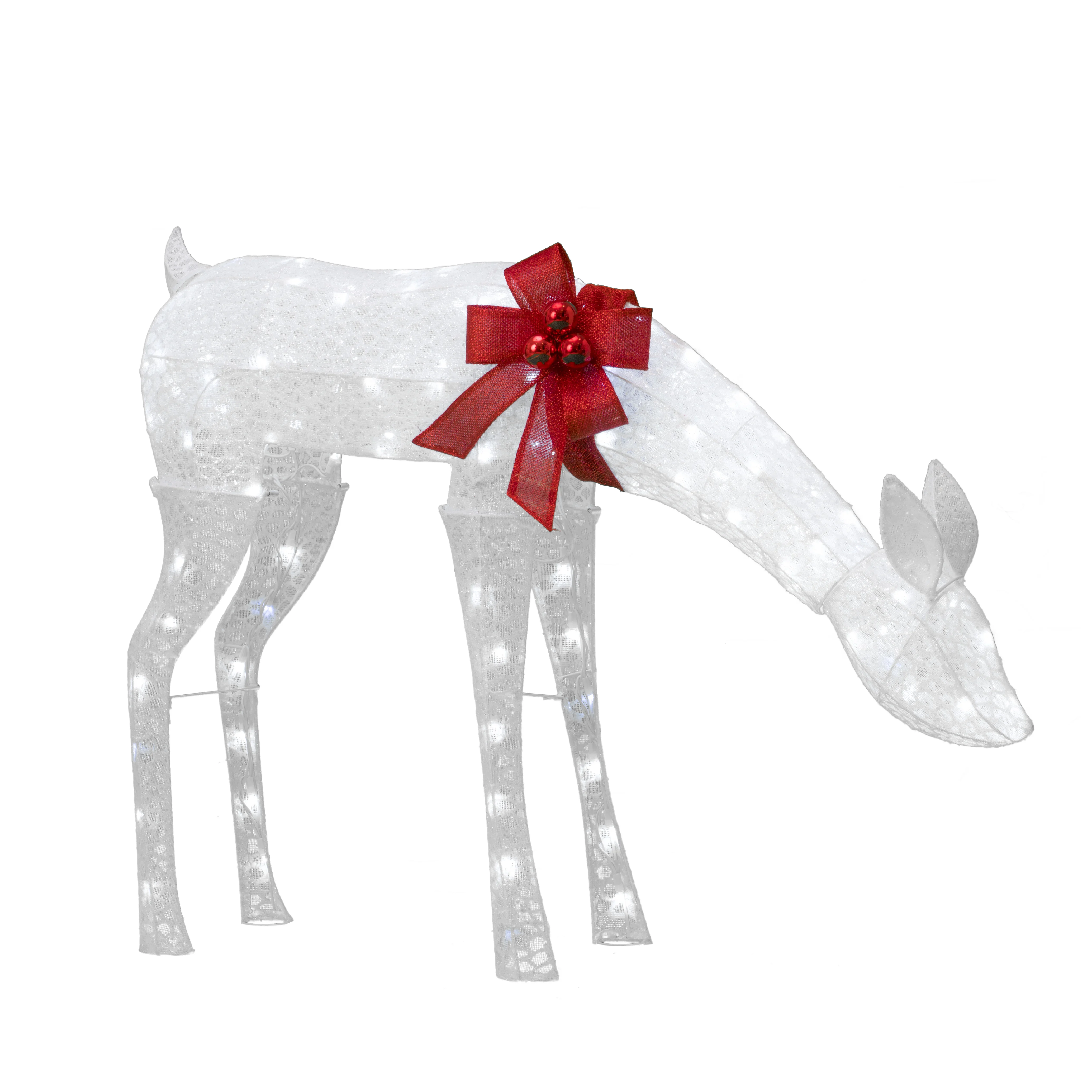 Hot sale animal sculpture 45in 105 LED grazing deer Christmas motif light for outdoor decor