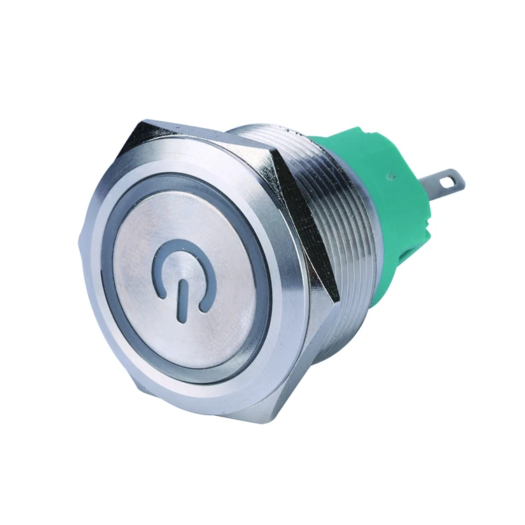 12V 24V 220V Waterproof Metal Stainless Steel 28mm Momentary LED Push Button Auto Switch With Power logo