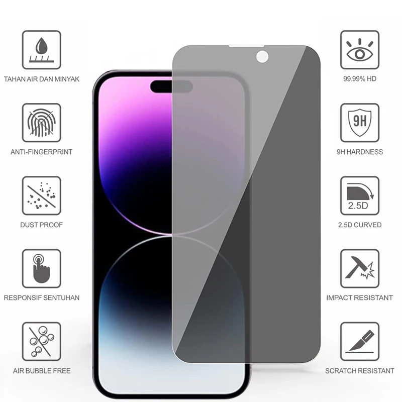 Privacy Screen Protector For Iphone 11 12 13 Pro Max Tempered Glass For