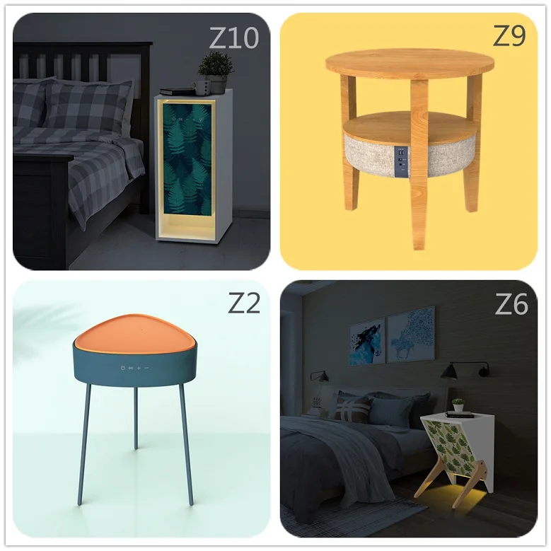 Fashionable portable party favor round white smart music Furniture coffee tea table speaker side table speaker - ANKUX.COM