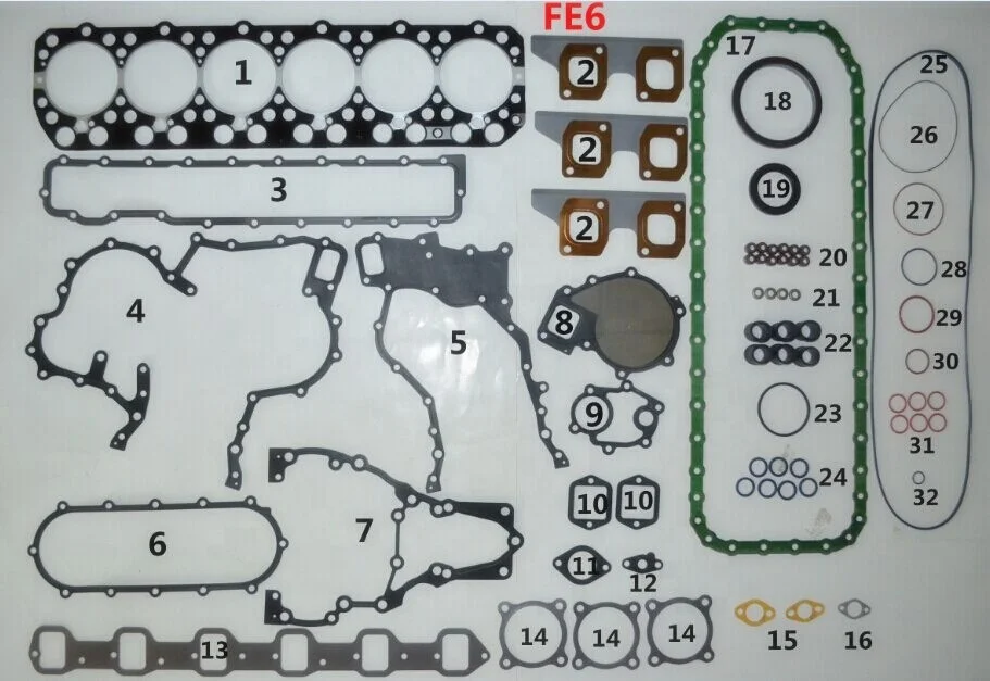 Fe6t全垫片10101-02z26 11044-z5509 Fe6t 24v发动机零件- Buy Fe6t柴油