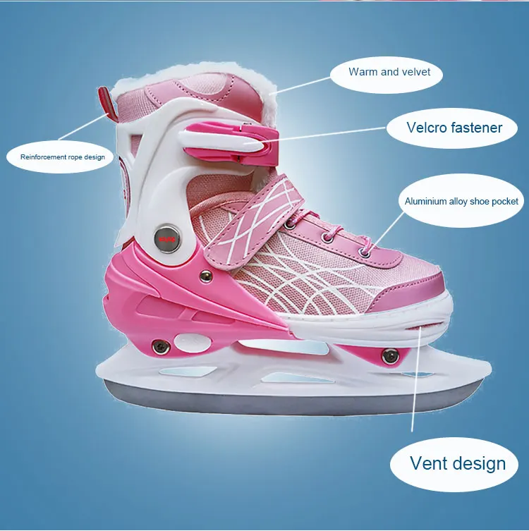 Wholesale ice skating shoes high quality children ice hockey skates adjustable ice skate