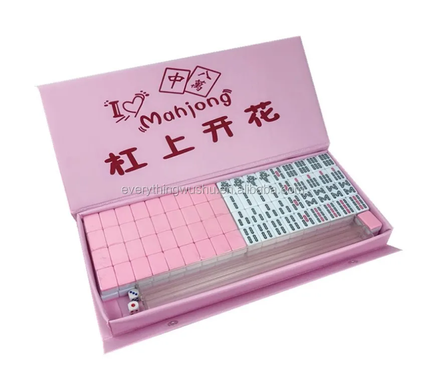 Mini Chinese mahjong tiles 144pcs/set 24*17mm Portable travel Mah-Jong with Box