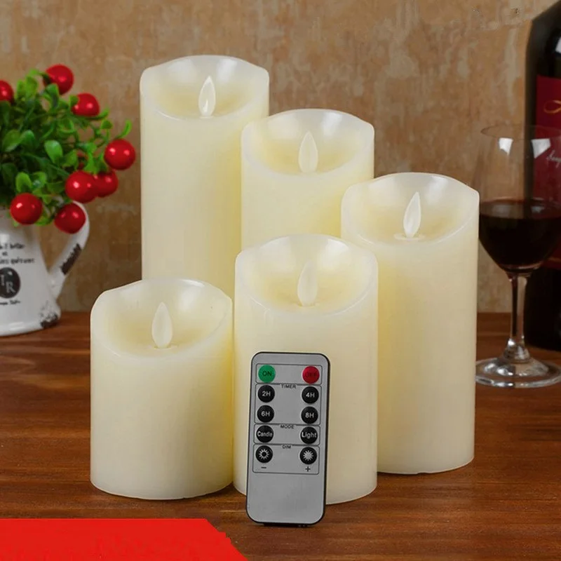 3 Pack Battery Operated LED Decorative Flameless Candles Flickering Light With Remote Control